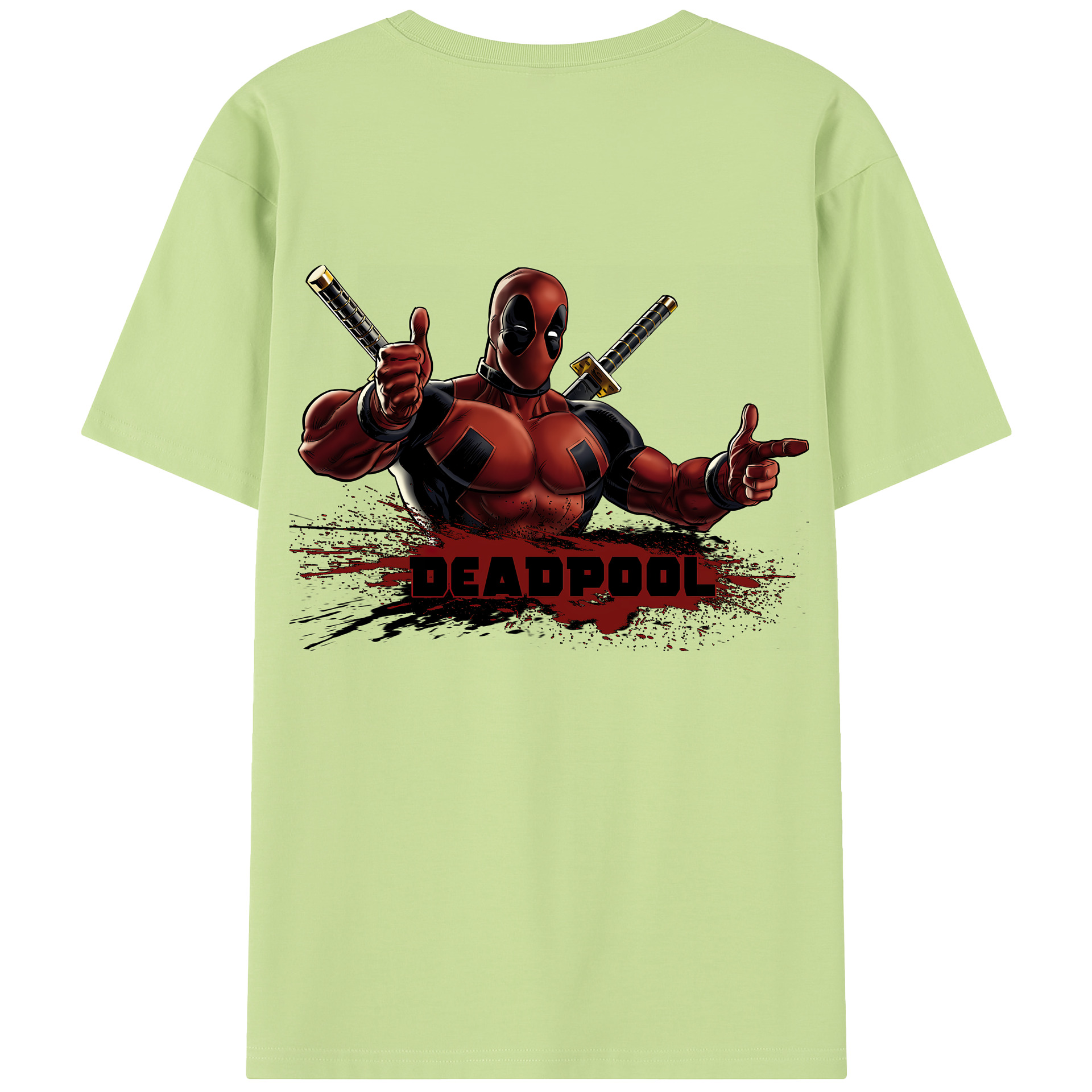 （画像用） Deadpool デッドプール 綿100％半袖Tシャツ（背面プリント）